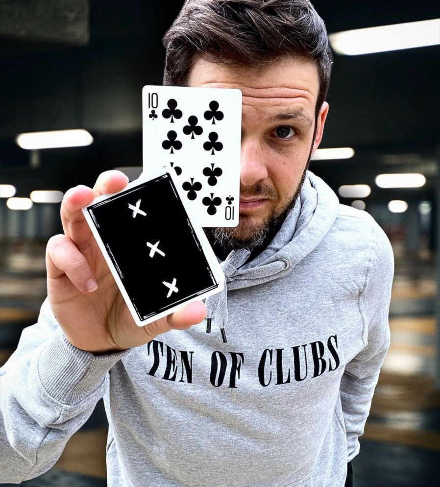 Ash Marlow magician in grey TEN OF CLUBS Wave Hoodie