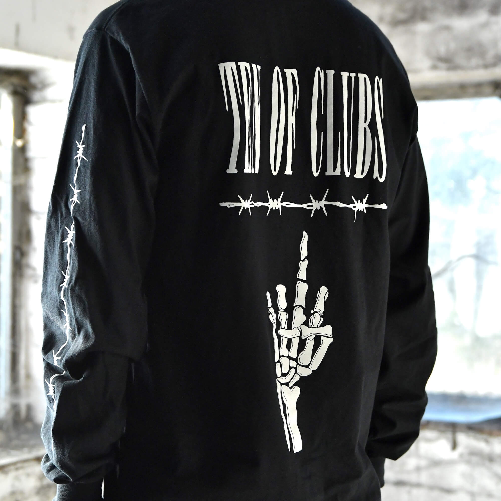 TEN OF CLUBS Bare Knuckle Long Sleeve graphic tee back print