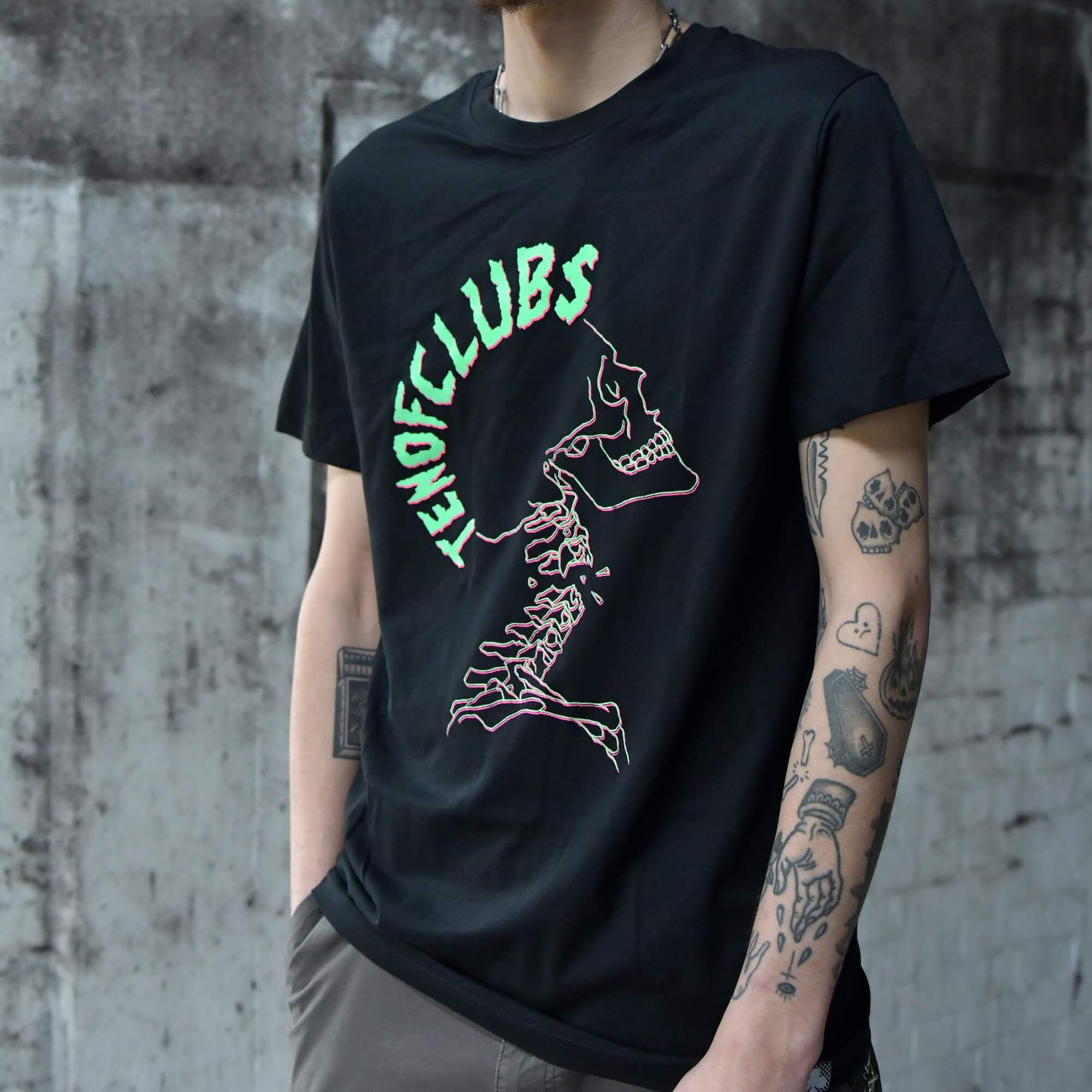 Neckbreaker Tee from TEN OF CLUBS black alt t-shirt chest print