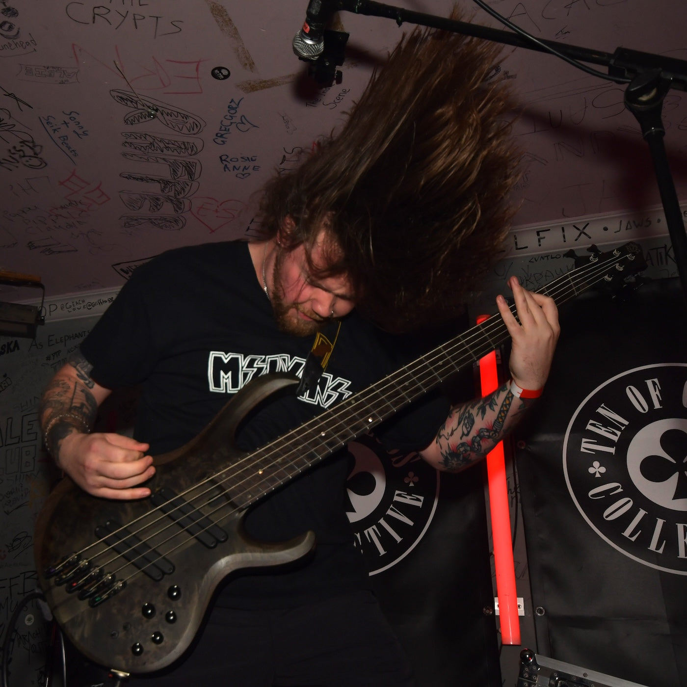 Sleemo bassist Jack Andrews MSRY performing at TOCstock: the TEN OF CLUBS alternative shindig