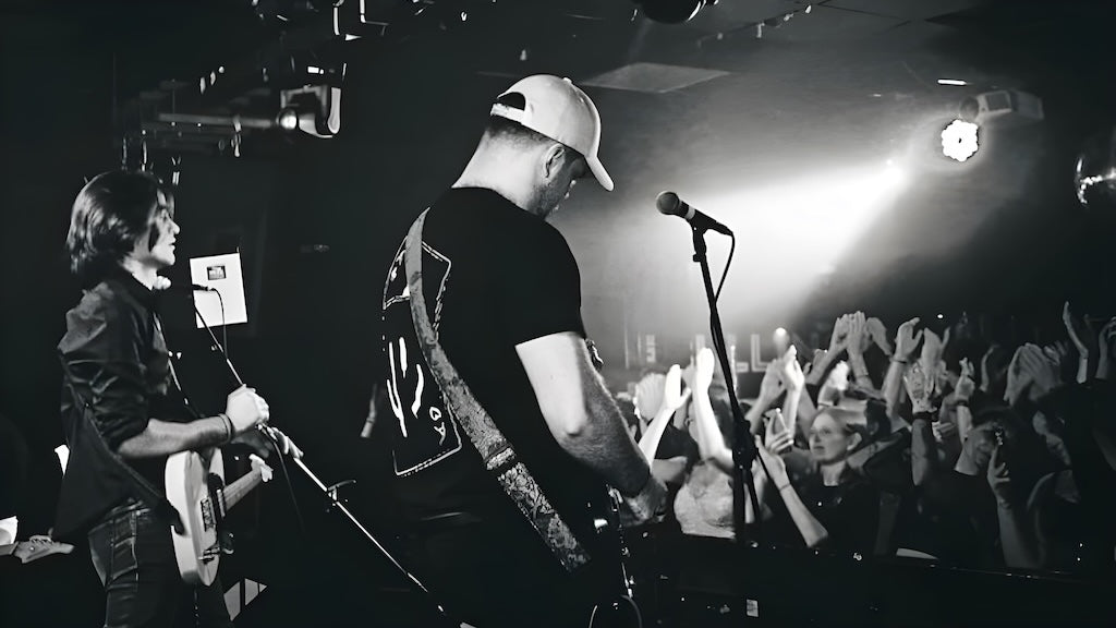 The Ariston alt rock band performing on stage