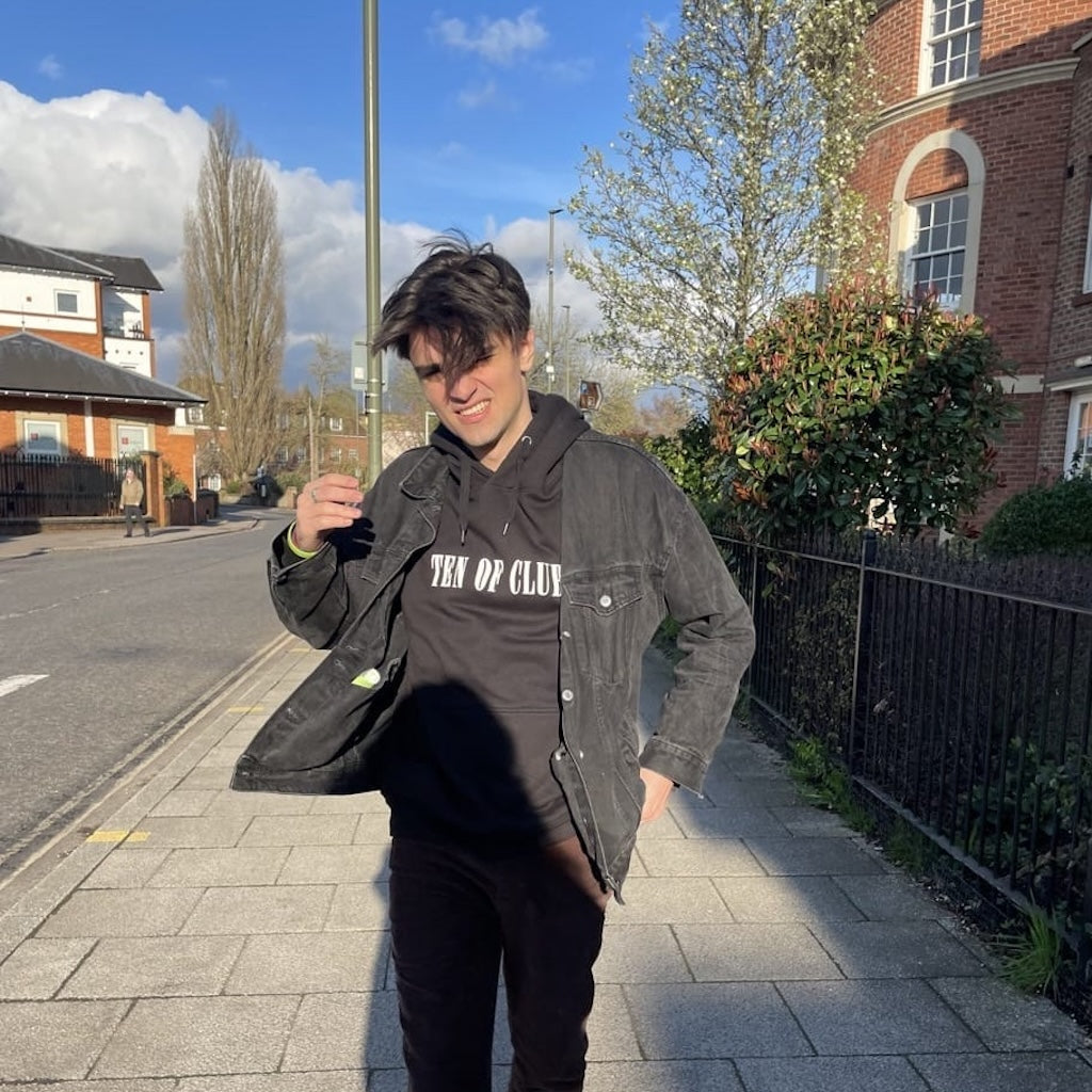 Wave Hoodie modelled by singer Luca Slade @lucaslade