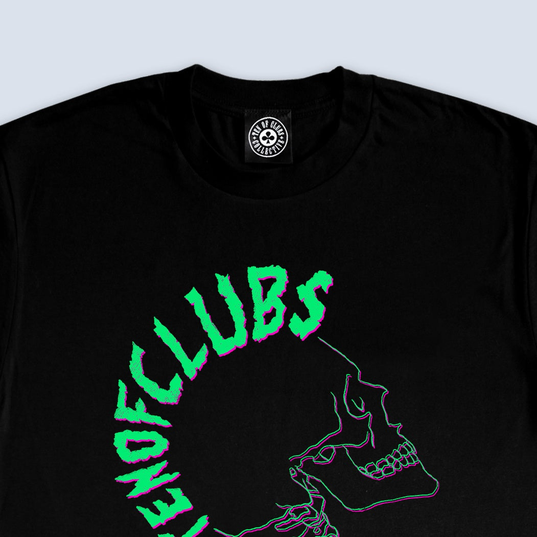 TEN OF CLUBS Neckbreaker Tee black alt graphic t-shirt neck detail