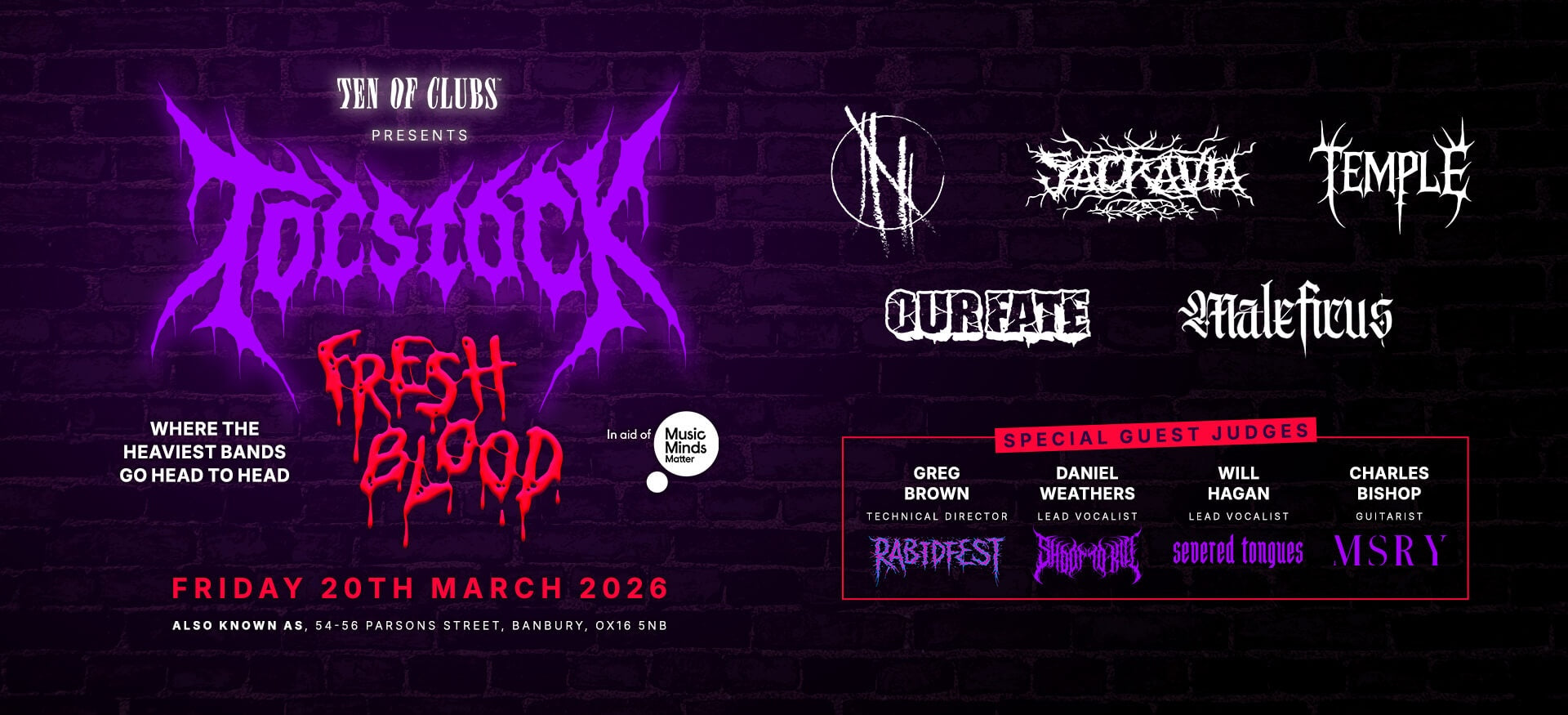 TEN OF CLUBS presents TOCstock Fresh Blood UK metal and heavy music contest