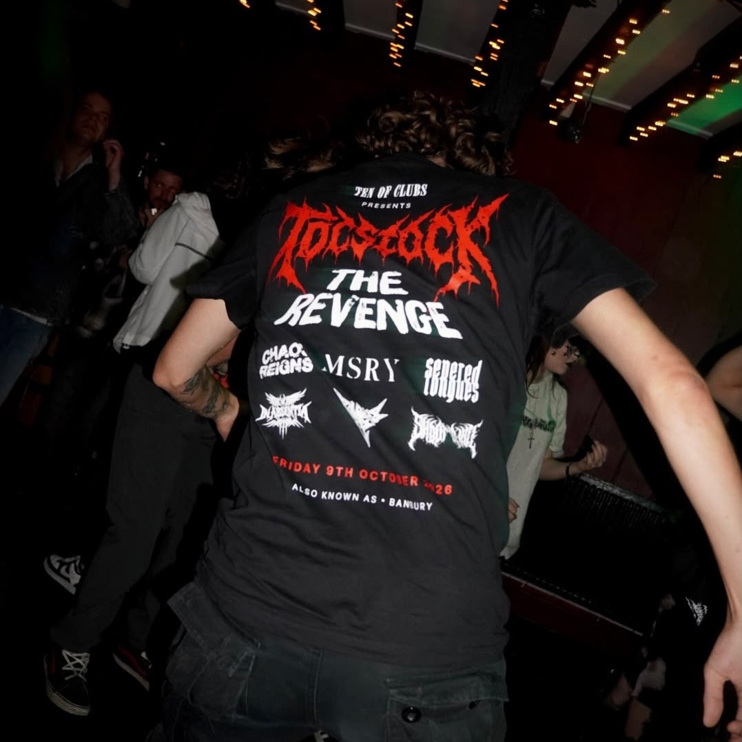 TOCstock The Revenge Tee back print on model