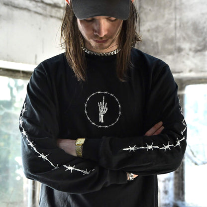 TEN OF CLUBS Bare Knuckle Long Sleeve graphic tee chest print