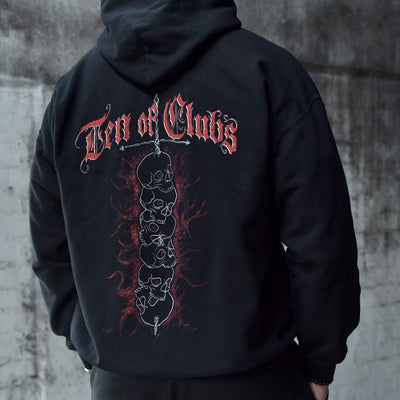 Claymore Hoodie from TEN OF CLUBS black alt hoodie back print