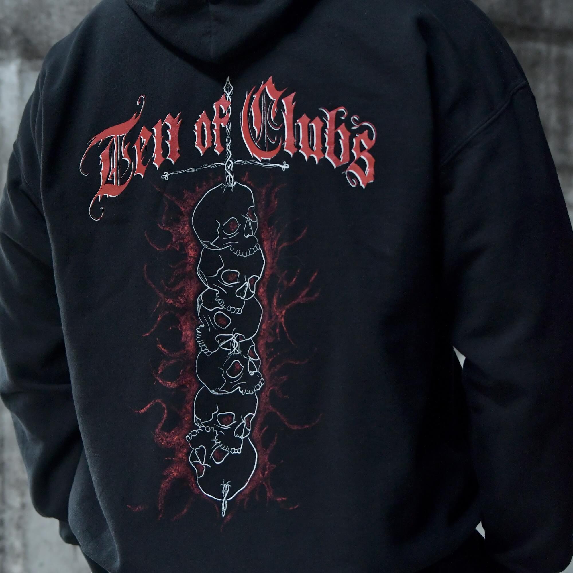 Claymore Hoodie from TEN OF CLUBS black alt hoodie back print