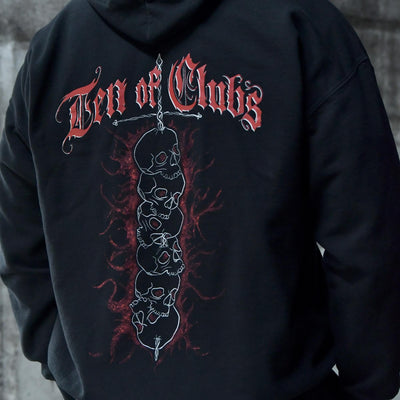 Claymore Hoodie from TEN OF CLUBS black alt hoodie back print