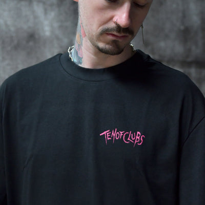 Devil Girl Oversized Tee from TEN OF CLUBS black alt t-shirt chest print