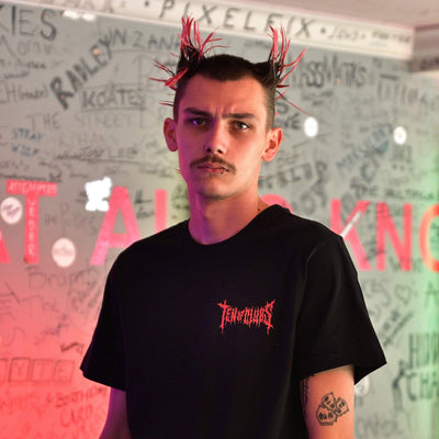 Hellfire Tee burning skull graphic tshirt front