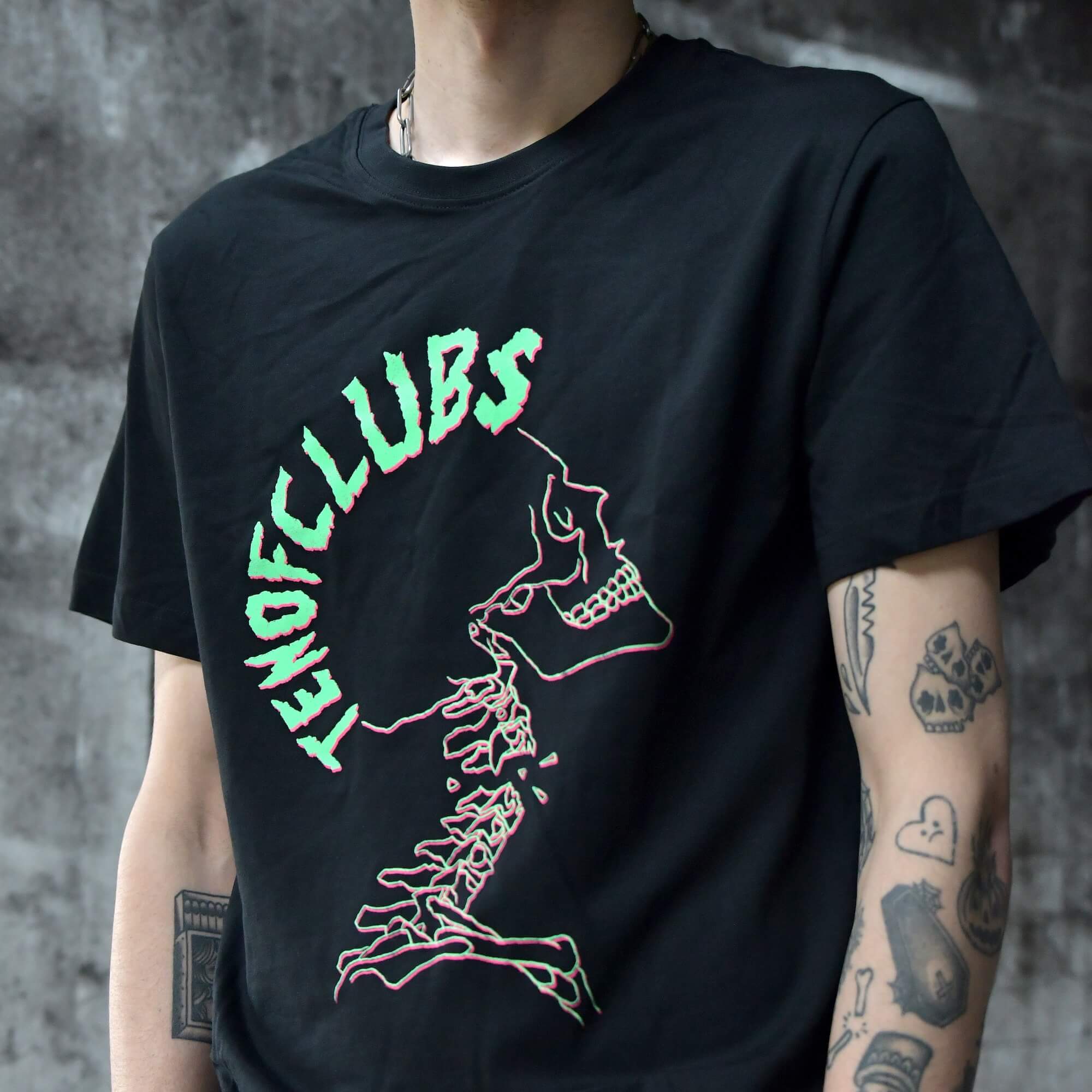 Neckbreaker Tee from TEN OF CLUBS black alt t-shirt chest print