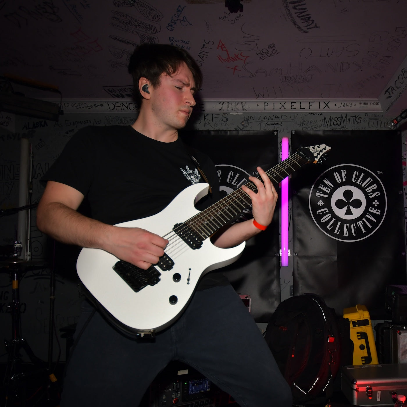 Severed Tongues guitarist Connor Rhodes onstage at TOCstock, the TEN OF CLUBS alternative shindig