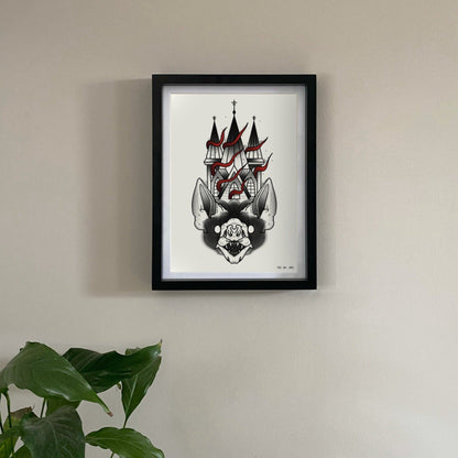 GOTHIC BAT A4 ART PRINT Posters, Prints, & Visual Artwork TEN OF CLUBS