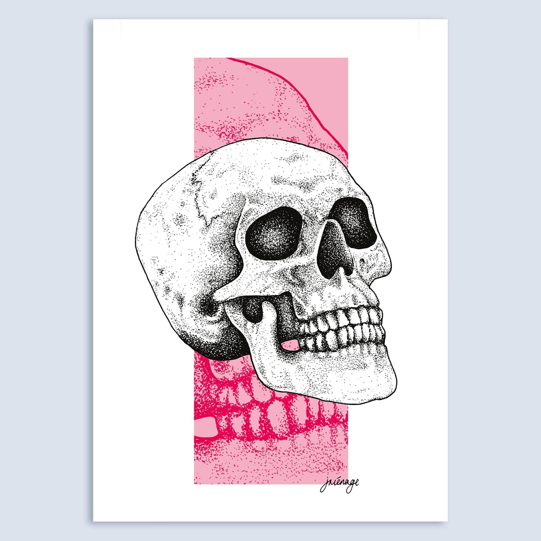 PASTEL SKULL ART PRINT Posters, Prints, & Visual Artwork TEN OF CLUBS