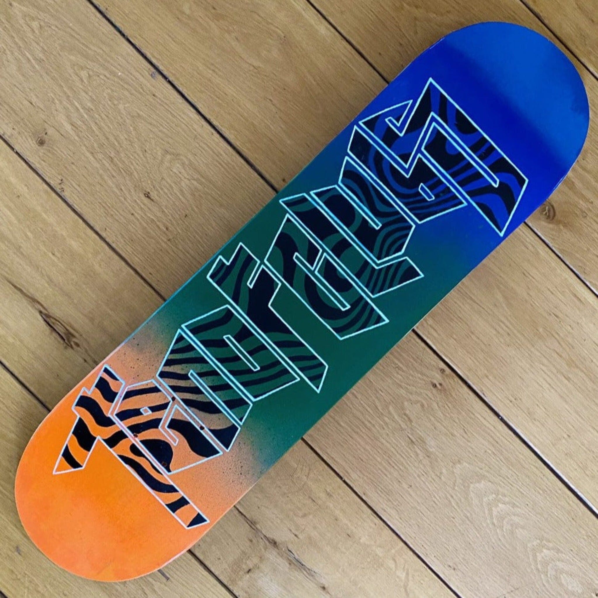 PSYCHEDELIC RUNES HAND-PAINTED SKATEBOARD | TEN OF CLUBS | Alternative Apparel