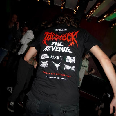 TOCstock The Revenge Tee back print on model